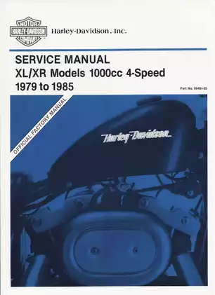 Harley-Davidson XL/XR 1000cc Service Manual (1979-1985) - Maintenance & Repair Guide