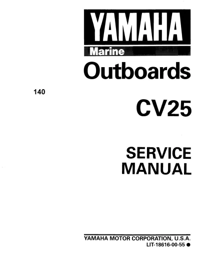 Preview: 1990 Yamaha CV25 Outboard Motor Service Manual (P/N LIT-18616-00-55)
