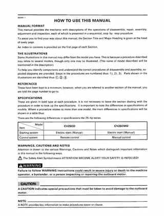 Yamaha Marine CV25 outboard motor service manual Preview image 3