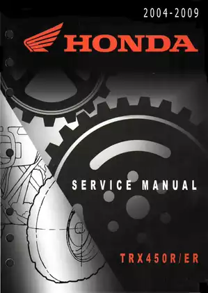 2004-2009 Honda TRX450R, TRX450ER, Sportrax service manual Preview image 1