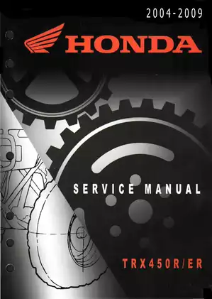Honda TRX450R/ER Service Manual (2004-2009) - Comprehensive Guide for Professional Technicians