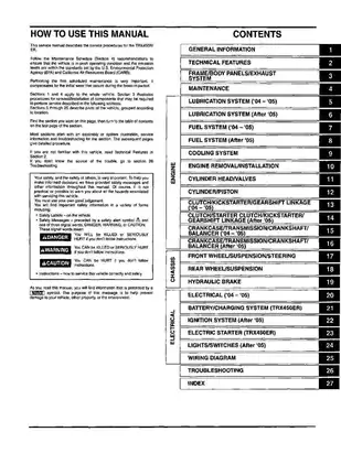 2004-2009 Honda TRX450R, TRX450ER, Sportrax service manual Preview image 3