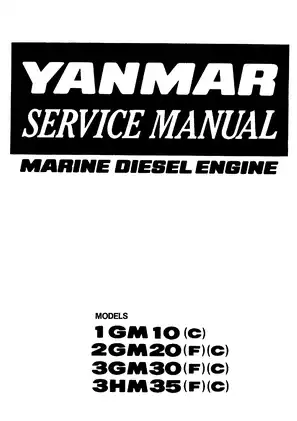Yanmar 1GM10, 2GM20, 3GM30, 3HM35 marine diesel engine service manual Preview image 1