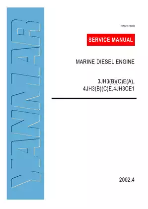Yanmar 3JH3, 4JH3 marine diesel engine service manual Preview image 1