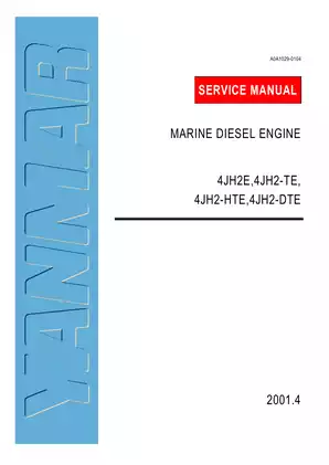 Yanmar 4JH2, 4JH2E, 4JH2E-TE, 4JH2-HTE, 4JH2-DTE marine diesel engine service manual Preview image 1