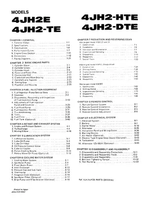 Yanmar 4JH2, 4JH2E, 4JH2E-TE, 4JH2-HTE, 4JH2-DTE marine diesel engine service manual Preview image 5