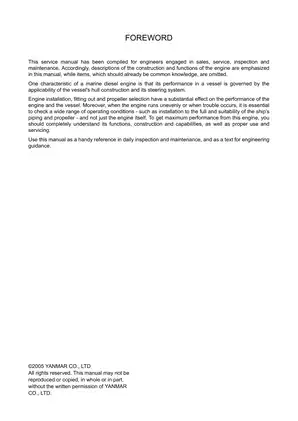 Yanmar 6LY3 Series Marine Diesel Engine Service Manual Preview image 3