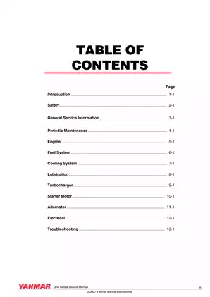 Yanmar JH4 Series Marine Engine Service Manual (3JH4E, 4JH4AE, 4JH4-TE, 4JH4-HTE) Preview image 3