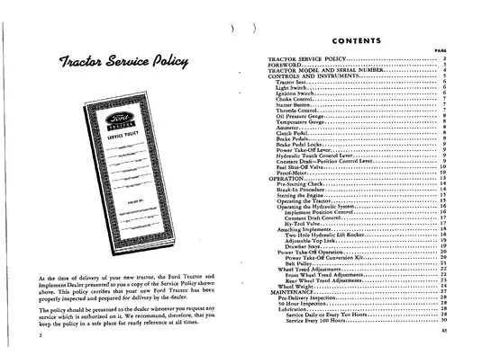 Ford Series 600 & 800 Tractor Owner's Manual - Comprehensive Guide Preview image 4