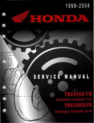 Honda TRX450 Service Manual: Comprehensive Repair Guide for TRX450ES/FE, TRX450S/FM (1998-2001) Preview image 3