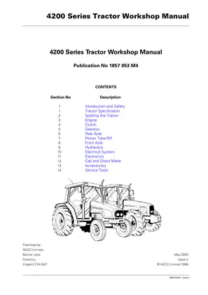 Massey Ferguson 4215, 4220, 4225, 4233, 4235, 4243, 4245, 4253, 4255, 4260, 4263, 4270 tractor workshop manual Preview image 1