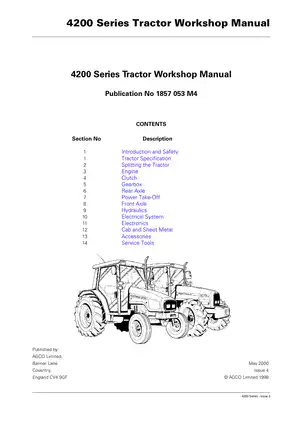 Massey Ferguson 4200 Series Tractor Workshop Manual