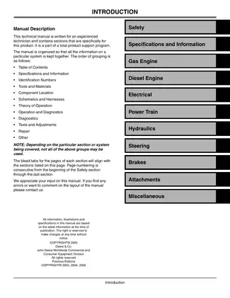 John Deere 2500 Series Professional Greens Mower Technical Manual Preview image 3