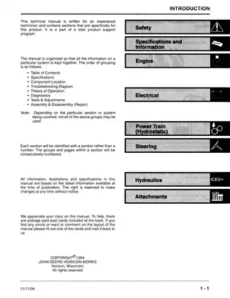 John Deere 2653 utility mower technical repair manual Preview image 3