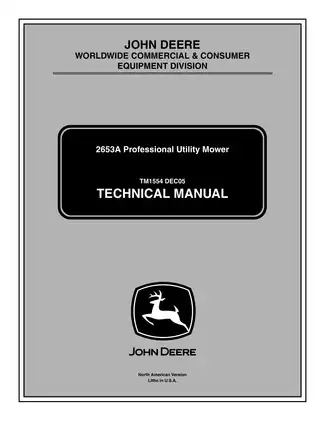 John Deere 2653A Professional Utility Mower Technical Manual (2005)