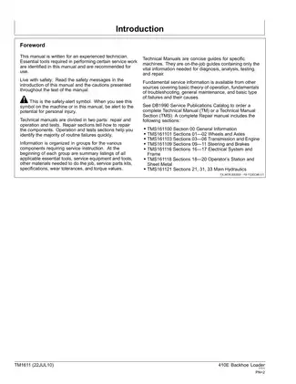 John Deere 410E backhoe loader tractor service manual Preview image 2