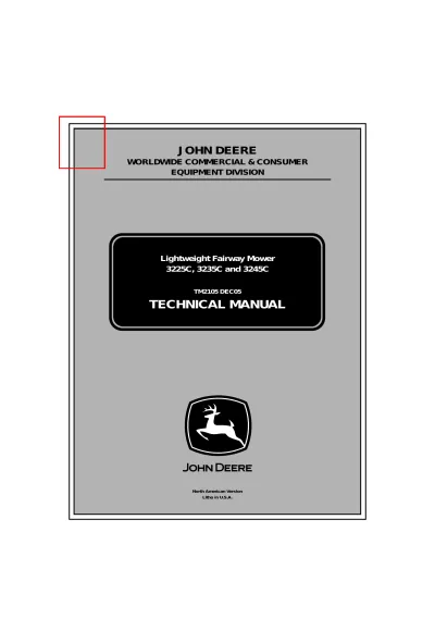 Preview: John Deere 3225C, 3235C, 3245C Lightweight Fairway Mower Technical Manual (P/N TM2105)