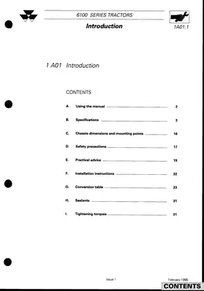 1997-2003 Massey Ferguson 6110, 6120, 6130, 6140, 6150, 6160, 6170, 6180, 6190 tractor workshop manual Preview image 4