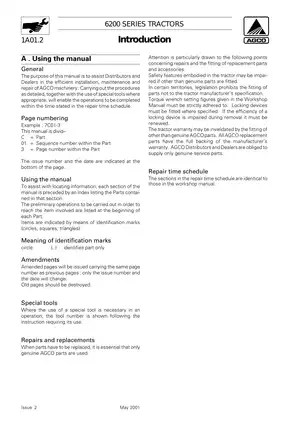 AGCO 6200 Series Tractors Workshop Service Manual Preview image 5