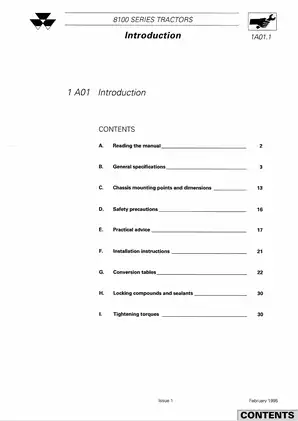 Massey Ferguson 8100 Series Tractor Workshop Service Manual Preview image 4