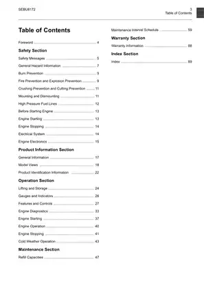 Perkins 1104D Industrial Engine Operation and Maintenance Manual Preview image 3