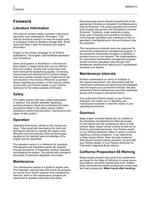 Perkins 1104D Industrial Engine Operation and Maintenance Manual Preview image 4