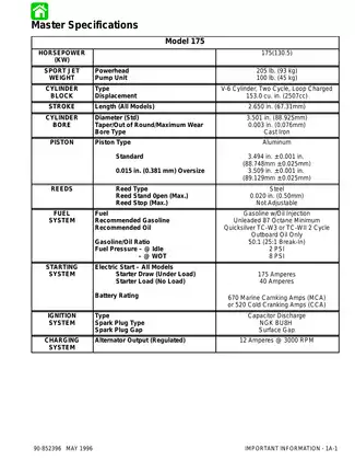 1997-2000 Mercury Marine 175 XR Sport Jet engine service manual Preview image 3