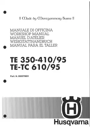 Husqvarna TE 350-410 & TC 610 Workshop Manual (1995 Edition)