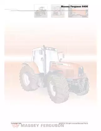 Massey Ferguson 6400 Workshop Service Manual Preview image 2