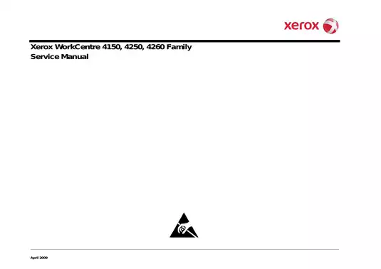 Xerox WorkCentre 4150/4250/4260 Family Service Manual (2009 Edition)
