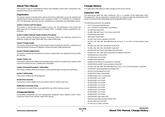 Xerox WorkCentre 4150/4250/4260 Family Service Manual (2009 Edition) Preview image 5