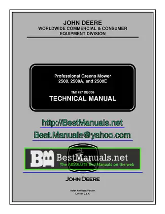 John Deere 2500 Series Technical Manual