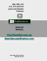 John Deere 200, 208, 210, 212, 214, 216 Lawn and Garden Tractors 1975–1982 Service Manual (P/N SM-2105) – preview page 1