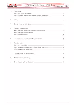 Massey Ferguson MF 400 Series Workshop Service Manual Preview image 3