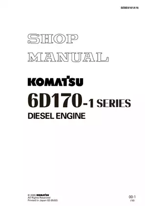 Komatsu 6d170-1 170, S6D170-1, SA6D170-1, SAA6d170-1 diesel engine shop manual Preview image 1