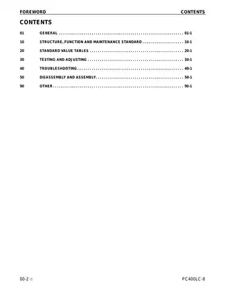 Komatsu PC400LC-8, PC400 excavator shop manual Preview image 2