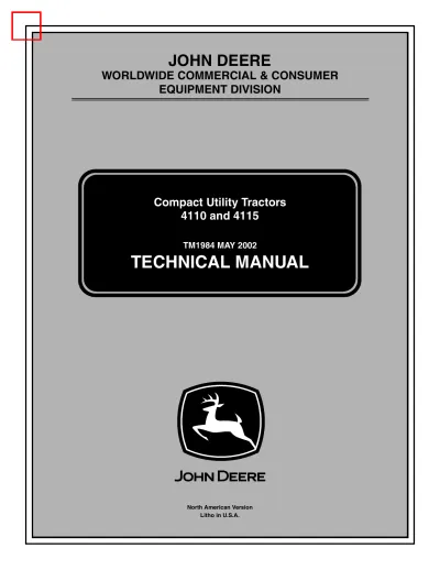 Preview: John Deere 4110 / 4115 Technical Manual (P/N TM1984)
