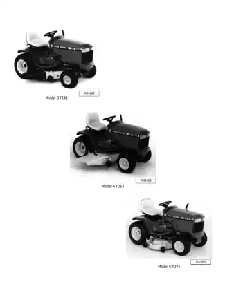John Deere GT242, GT262, GT275 Lawn and Garden Tractor Service Manual Preview image 2