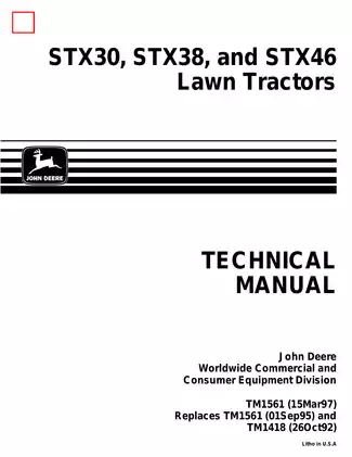 John Deere STX30, STX38, STX46 manual Preview image 1