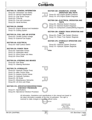 John Deere 675 Skid Steer Loader Technical Manual (TM1374) Preview image 3
