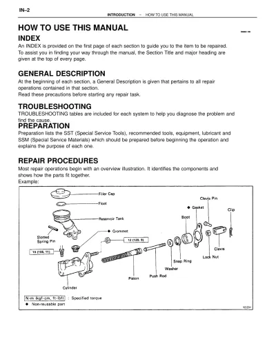 1983–1995 Toyota 22R-E Engine Repair Manual (P/N RM306U1) – preview page 1