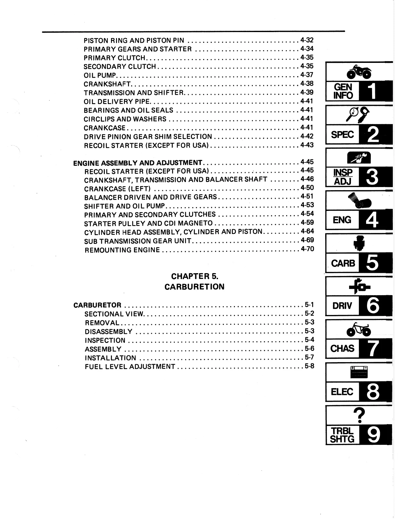 Yamaha YFM250W Complete Service Manual (Year Range Unknown) Preview image 5