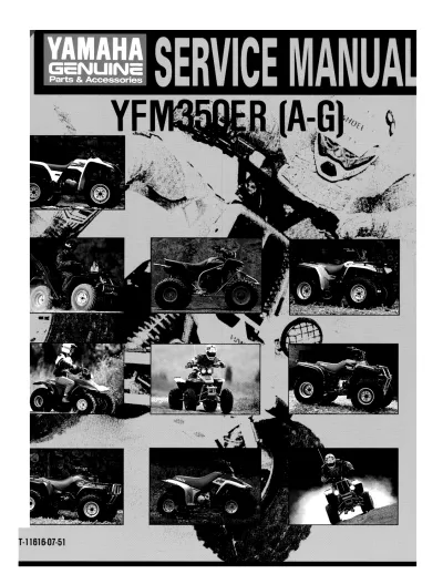 Preview: 1990–1995 Yamaha Moto 4 350 / YFM350ER (A-G) Service & Repair Manual (P/N T-11616-07–51)