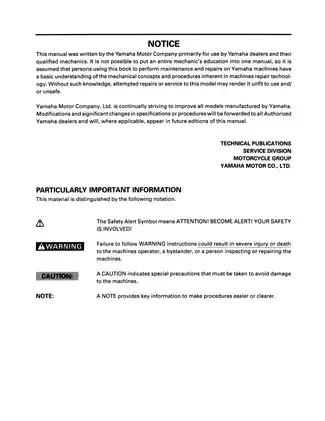 Comprehensive Yamaha Motorcycle Service Manual - Maintenance and Repair Guide Preview image 2