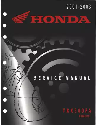 Comprehensive Honda TRX500FA Service Manual (2001-2003)