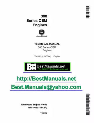 John Deere 300 series engine service technical repair manual  Preview image 1