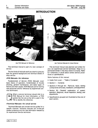 John Deere 300 Series OEM Engines Technical Manual TM-1190 (Dec-84) Preview image 4