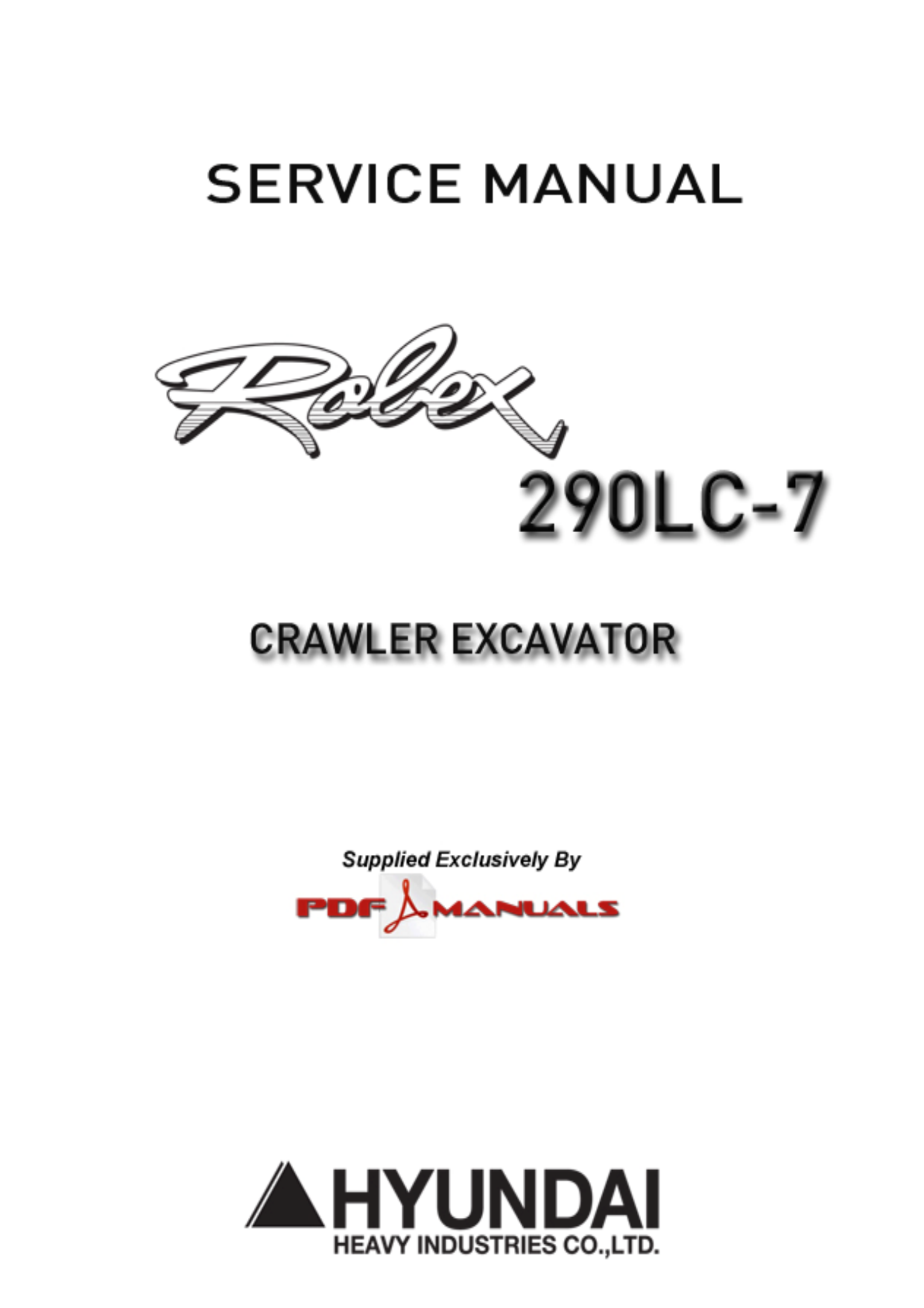 Hyundai Robex R290LC-7 crawler excavator service manual Preview image 1