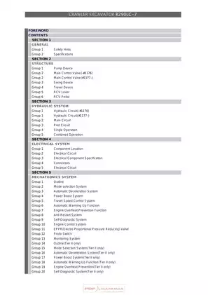 Hyundai Robex R290LC-7 crawler excavator service manual Preview image 2