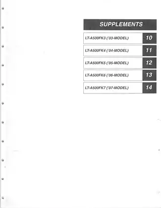 Suzuki LT-A500F Service and Repair Manual (2002-2007 Models) Preview image 5